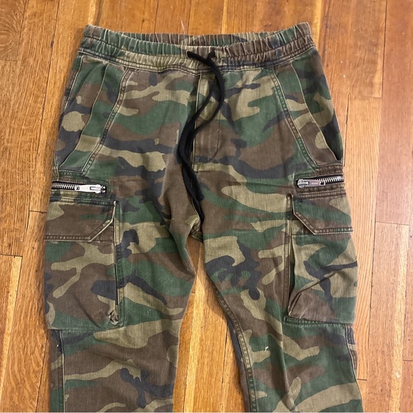 The Kooples Drawstring Jeans Cargo Style Joggers Pants Camo Streetwear 30x26 - Picture 2 of 14